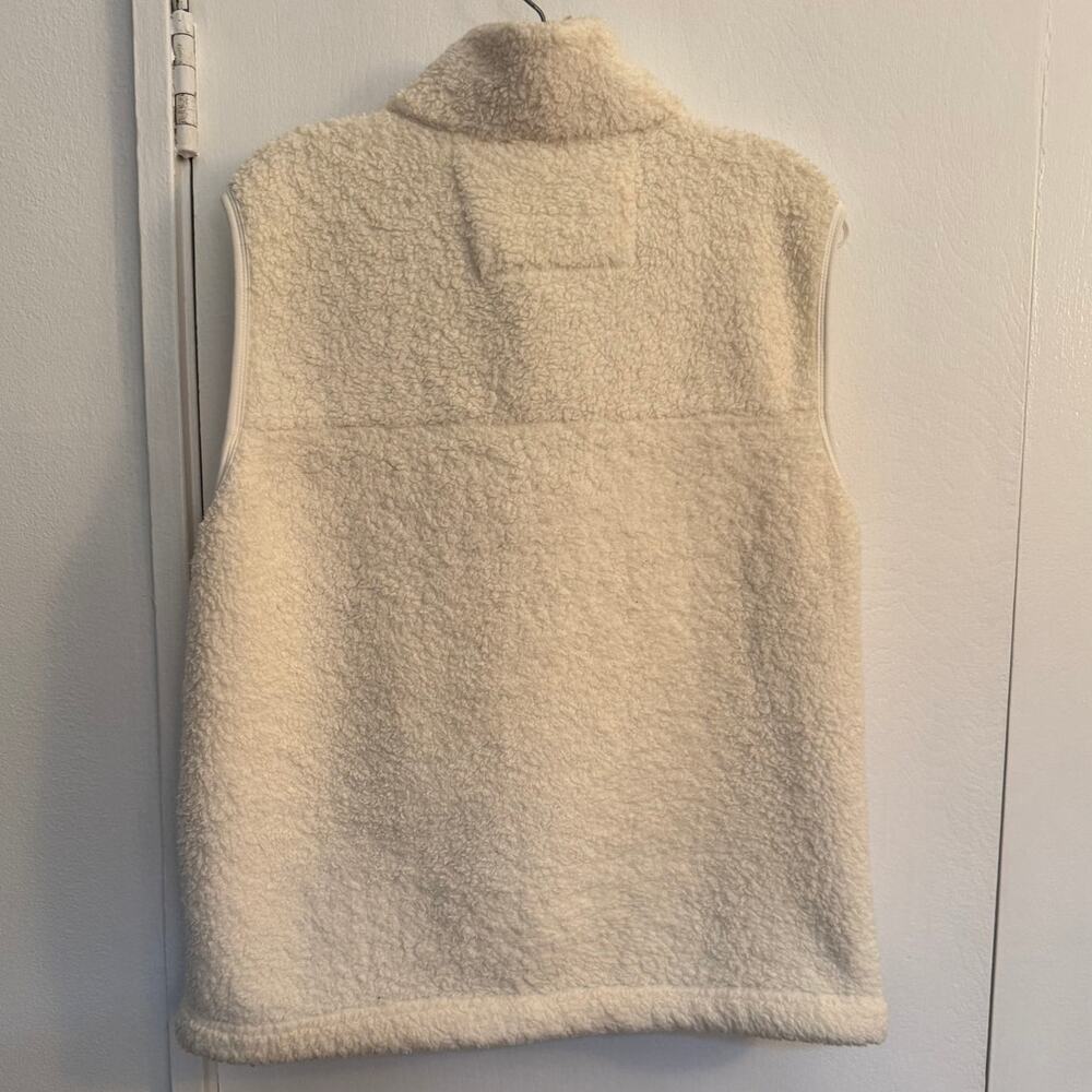 Girlfriend Collective Ivory/Cream Teddy Fleece Full Zip Vest Size Medium - Picture 3 of 4